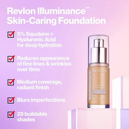 Miniatura 2 de Revlon Illuminance - Base líquida para el cuidado de la piel, ácido hialurónico, fórmula hidratante y nutritiva con cobertura media, bronceado claro