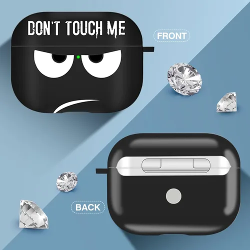 Miniatura 7 de Funda para Airpods Pro de 2ª generación 2022, Don't Touch Me para Airpods Pro 2 con llavero, funda suave y bonita a prueba de golpes para mujeres
