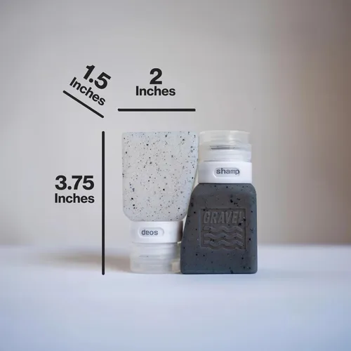 Miniatura 8 de Gravel Botellas de viaje de silicona para artículos de tocador, 3 onzas (paquete de 2), a prueba de fugas, sin BPA, botellas de viaje aprobadas por