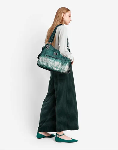 Miniatura 141 de Angel Barcelo - Bolsa de hombro amplia para mujer, diseño Hobo, cuero lavado