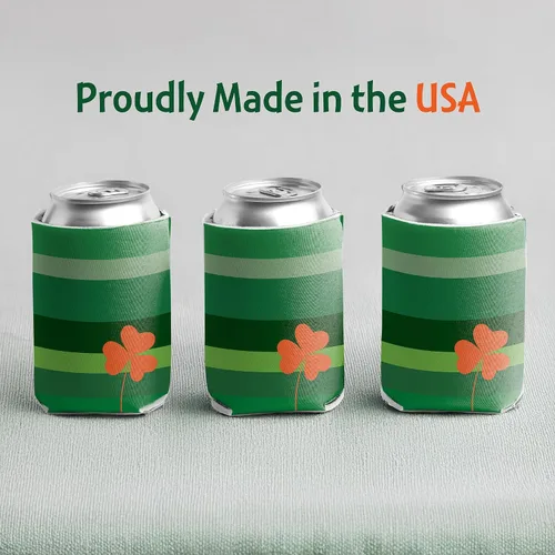 Miniatura 8 de VictoryStore Enfriadores de latas y bebidas, enfriadores de latas del día de San Patricio, enfriadores de latas irlandeses, trébol naranja, juego
