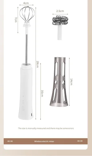 Miniatura 9 de NEUTRAL Espumador de leche eléctrico, espumador de leche recargable de mano, con batidor de globo inoxidable, con soporte, espumador para capuchino