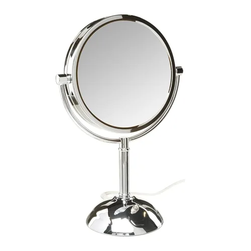 Miniatura 10 de JERDON Espejo de maquillaje de mesa con luces, aumento de 1X/8X, espejo de tocador de níquel de 8.5 pulgadas, modelo HL8808NL