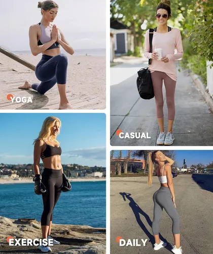 Miniatura 5 de Gayhay - Leggings capri de cintura alta para mujer, suaves, ajustados, ideales para yoga, correr, ciclismo y entrenamiento