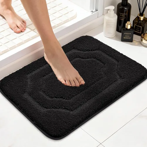 Miniatura 19 de BEQHAUSE Alfombra de Baño-Antideslizante-Tapete de Baño-Suave y Absorbente-Tapete de Ducha-Tapetes de Baño de Poliéster para Baño Lavables a Máquina
