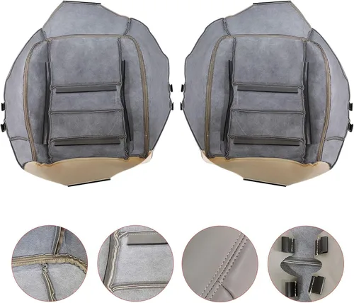 Miniatura 9 de GXARTS Funda de Asiento de Reemplazo de Cuero para Conductor y Pasajero, Parte Inferior, TAN 4H 8H, Compatible con Ford F250 F350 F450 F550 Super
