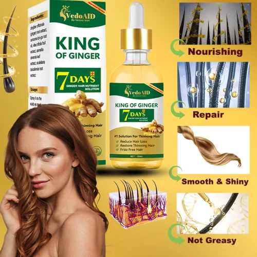 Miniatura 6 de Aceite de jengibre para el crecimiento del cabello, suero de biotina para el crecimiento del cabello, aceite esencial de jengibre natural 100% puro