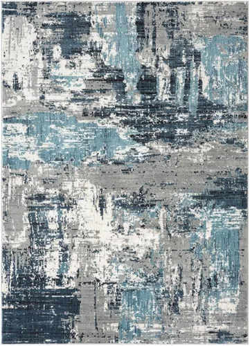 Miniatura 3 de LUXE WEAVERS Alfombra abstracta azul envejecida de 5 x 7 pulgadas