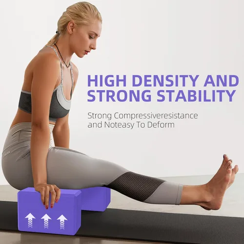 Miniatura 4 de 1 paquete de bloques de yoga de espuma grandes de 9 x 6 x 4 pulgadas, bloque de pilates resistente, bloque de entrenamiento, ladrillo de yoga
