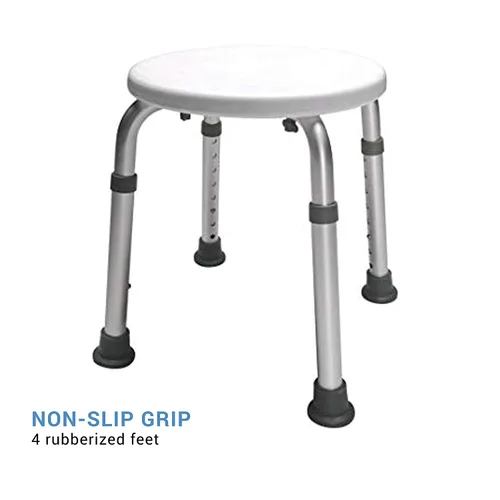 Miniatura 3 de Graham-Field 2060R-1 Lumex - Taburete de ducha, altura ajustable, pies antideslizantes y capacidad de peso de 300 libras, color blanco