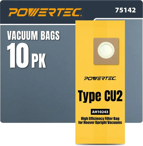 Miniatura 9 de POWERTEC Bolsas de vacío tipo Y, paquete de 10 para aspiradoras verticales Hoover Style Y, Z, YZ WindTunnel, bolsas de polvo de repuesto