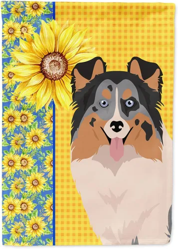 Miniatura 242 de Caroline's Treasures WDK5331CHF - Bandera de verano con diseño de girasoles rojos y blancos, manga grande, para porche, para colgar en la pared
