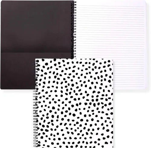 Miniatura 30 de Steel Mill & Co - Cuaderno de espiral grande con rayas universitarias, 11" x 9.5", tapa dura y 160 páginas forradas, diseño floral rosa