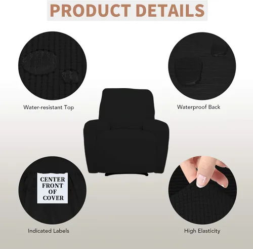 Miniatura 3 de Easy-Going - Funda 100 % impermeable doble para sofá reclinable, diseño jacquard, en 1 pieza, a prueba de derrames, para niños, mascotas, perros