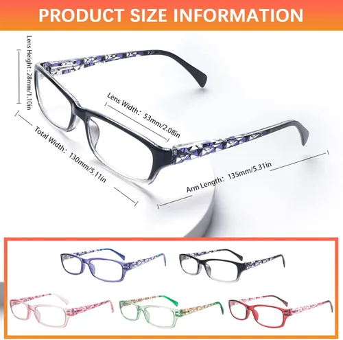Miniatura 2 de Paquete de 5 gafas de lectura para computadora para hombres y mujeres, antifatiga, gafas de bloqueo de luz azul para la lectura