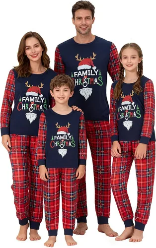 Miniatura 34 de OAKFashion Conjuntos de Pijamas Familiares de Navidad, Pijamas Familiares a Juego de Navidad Ropa de Dormir Pjs