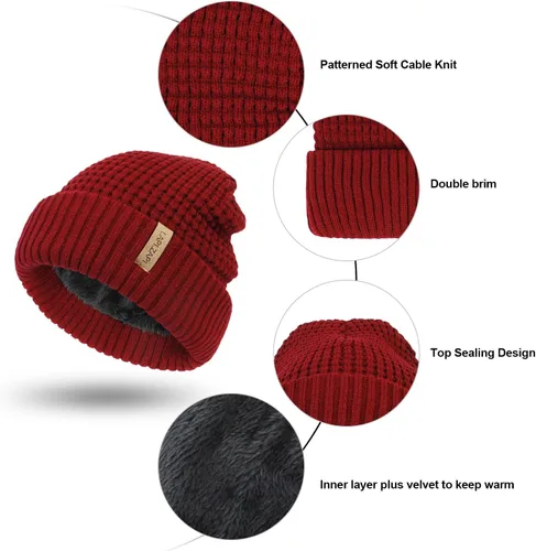 Miniatura 5 de LAPI.ZAPI Gorro de invierno para hombre, con forro polar, gorro deportivo para mujer al aire libre