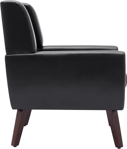 Miniatura 8 de Silla decorativa de piel sintética, sillón tapizado Morden para sala de estar, asiento de lectura lateral con botones copetudo para dormitorio