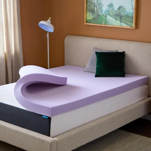 Miniatura 13 de Espuma viscoelástica de gel de 3 pulgadas para poner arriba del colchón, marca Lucid, Memory Foam, Azul Gel Azul