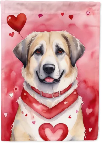Miniatura 25 de Caroline's Treasures DAC5292CHF - Bandera de Border Collie My Valentine House para porche, grande, con manga para porche, para colgar en la pared