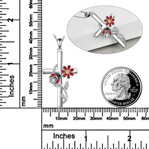 Miniatura 5 de CRMAD Collar de colibrímariquitalibélula para mujer, collar de cruz de plata de ley, regalos para niñas