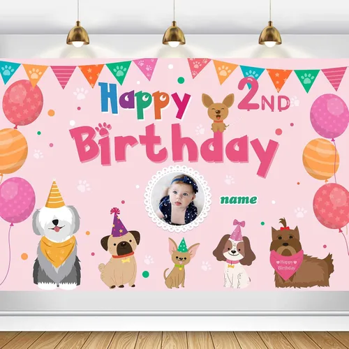 Miniatura 22 de Cartel personalizado de decoración de 2º cumpleaños con foto y nombre personalizados Personalizado-2º Coche