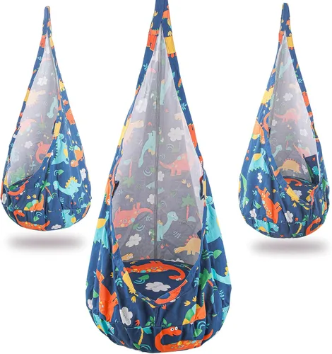 Miniatura 11 de YAERSI Silla de hamaca infantil de algodón con cojín inflable de PVC