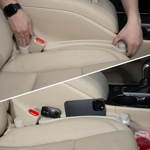 Miniatura 11 de Givifive Juego de 2 rellenos de espacio para asiento de automóvil, espuma suave, multifuncional, con organizador y función de gancho, tapón