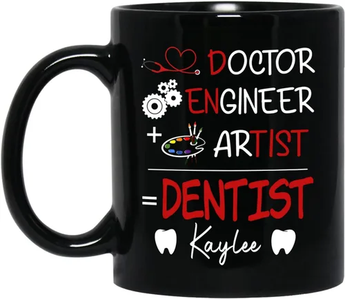 Miniatura 15 de Taza de café con texto en inglés "A Truly Great Dentist Is Hard To Find Difficult", taza de café negra de 11 onzas y 15 onzas, regalo personalizado