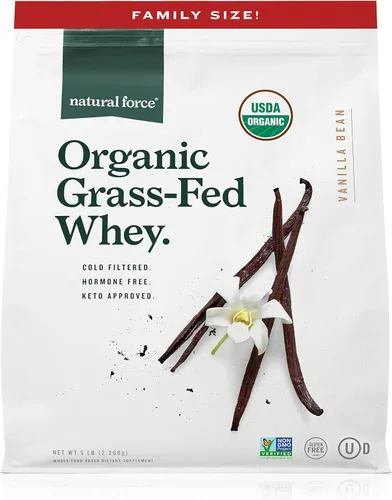 Miniatura 9 de Natural Force Proteína de suero en polvo – Chocolate, 5 libras – Orgánico alimentado con pasto, puro, apto para dieta cetogénica y paleo, bajo