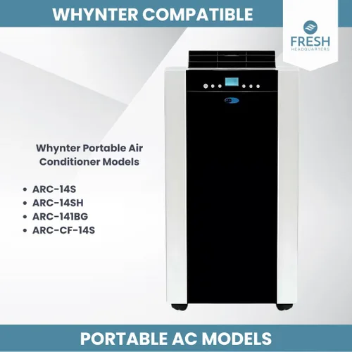 Miniatura 5 de Fresh Headquarters Filtro de repuesto de carbón activado para modelos de CA portátiles Whynter ARC‑14S / ARC‑14SH / ARC‑141BG (ARC‑CF‑14S) – Control