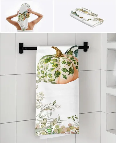 Miniatura 7 de Eucalyptus Pumpkins Bath Towels for Bathroom Set - Luxury Towels Gifts for Women,Dry Beach Kitchen Hand Hair Face Yoga Workout Gym Towel and Dish