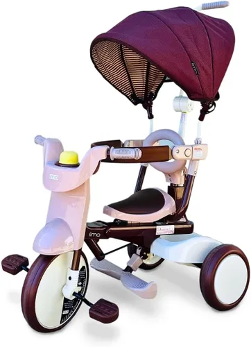 iimo Triciclo plegable 3 en 1 – Triciclos premium para niños de 1 a 3 años – Bicicleta infantil de diseño japonés con mango de empuje, triciclo