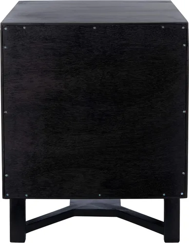 Miniatura 9 de SAFAVIEH Home Collection Hedwig - Mesita de noche de ratán negro y natural de 2 puertas