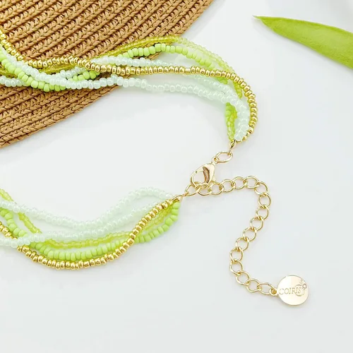 Miniatura 7 de Coiris Collar largo con cuentas de semillas múltiples, 10 collares largos con nudo de corbata para mujeres y niñas