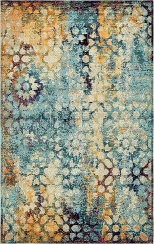 Miniatura 24 de Unique Loom Vita Collection - Alfombra tradicional saturada de medallones florales saturados sobre teñidos, 2 pies 2 pulgadas x 3 pies, azul Azul
