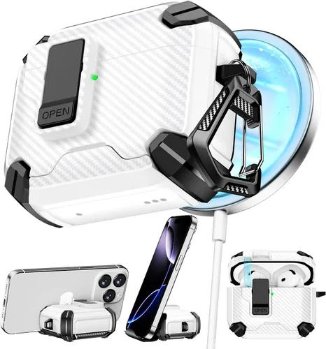 Miniatura 52 de Pohgelan - Funda compatible con AirPods Pro 2ª/1ª (azul) Cerradura magnética automática con kit de limpieza, compatible con Magsafe