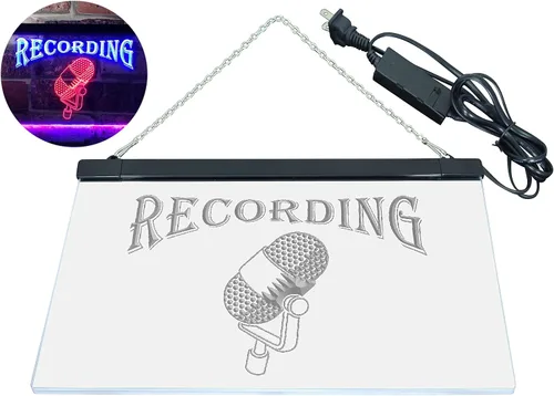 Miniatura 8 de ADVPRO Grabación en el micrófono de aire estudio de doble color LED neón signo azul y rojo 12 "x 8.5" st6s32-i0206-br