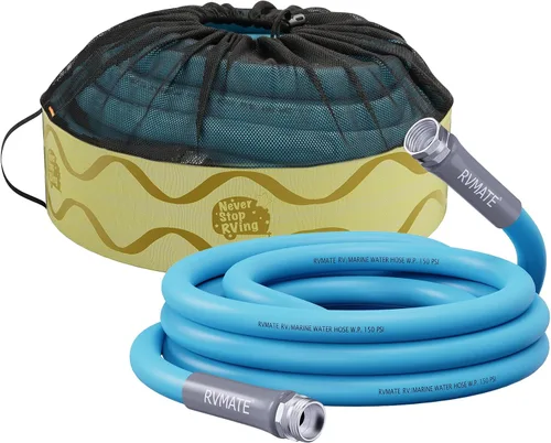 RVMATE Manguera de agua para RV de 15 pies, manguera de agua potable de 5/8" de diámetro interno libre de plomo, sin fugas, manguera de jardín para