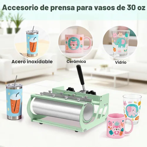 Miniatura 4 de Slendor - Prensa de calor de 15 x 15 pulgadas, 5 en 1, máquina de prensa de calor con giro de 360 grados, digital, para camisetas, prensa