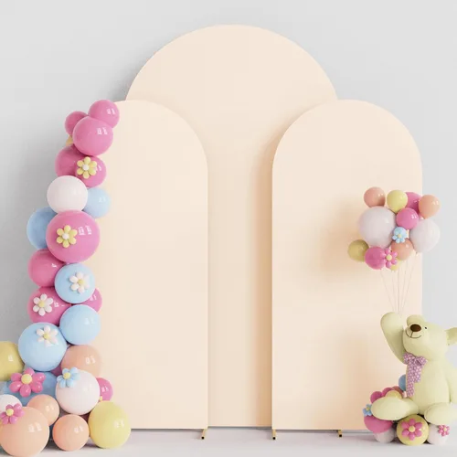 Miniatura 34 de Putros Funda para Arco de Boda 7.2 pies, Cubiertas de Soporte de Fondo Chiara de Spandex Negro Ajustado con Parte Superior Redonda de 6 pies, Juego