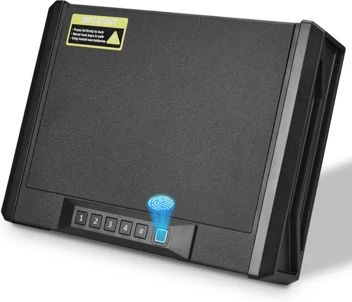 Garvee Caja fuerte biométrica para armas, segura para armas, 3 maneras de acceso rápido para pistola de huellas dactilares, resistente y segura para