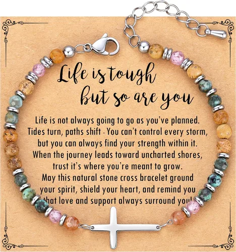 Miniatura 11 de TONY & SANDY Pulsera de cruz cristiana para mujer, regalo de San Valentín para ella, regalo de confirmación de bautismo, Pascua, regalo único