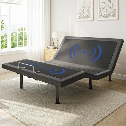 Miniatura 10 de Base de cama ajustable de tamaño completo con masaje, base de cama eléctrica inalámbrica remota para iluminación debajo de la cama, gravedad cero, 2