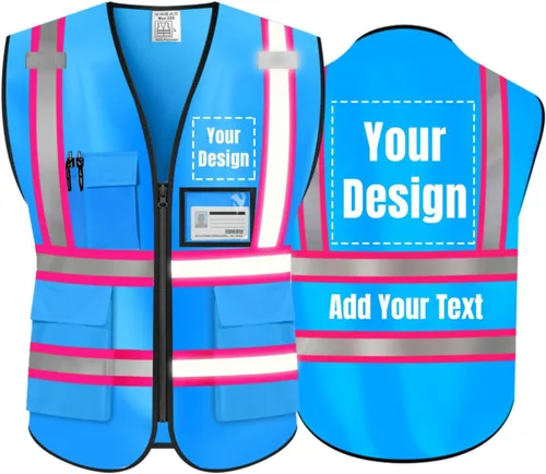 Miniatura 18 de Chaleco de Seguridad Reflectante de Alta Visibilidad Personalizable con Logo y 5 Bolsillos Hi Vis Chaleco Ropa de Trabajo Protectora para Exteriores
