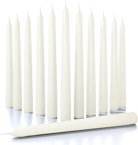 Miniatura 51 de CANDWAX Paquete de 12 velas cónicas rojas – Velas rectas sin goteo de combustión lenta sin perfume de 12 pulgadas – Ideal para mesa de comedor – Rojo