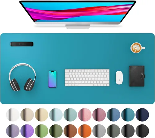 Miniatura 146 de Aothia - Protector de escritorio de cuero sintético, base para mouse, superficie antideslizante e impermeable para escribir y para laptop