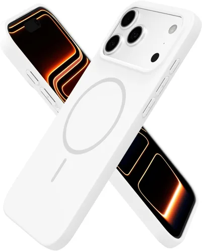 Miniatura 164 de oakxco Funda de silicona Mag Safe para iPhone 17 Pro Max, funda magnética delgada y fina compatible con carga inalámbrica MagSafe, bonita funda Negro