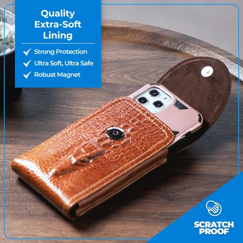 Miniatura 4 de Funda de cuero para teléfono celular para iPhone 17 Pro Max 16 Plus 15 Pro Max 14 Plus 13 Pro Max 12 Pro Max Samsung Galaxy S25 Edge S25 Ultra S24