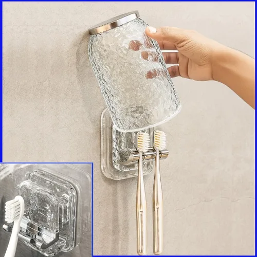 Miniatura 4 de Estantes de ducha de acrílico con jabonera y soporte para cepillo de dientes, organizador de ducha de plástico transparente, organizador de baño